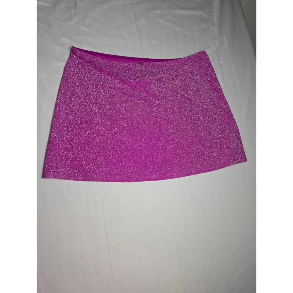 Victoria's Secret PINK Metallic Glitter Mini Skirt Magenta Pink XL 422345-QCJ